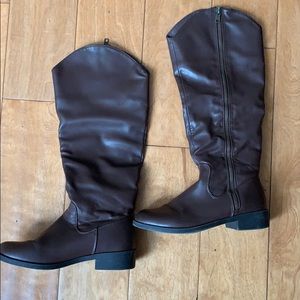 Dark brown tall boots